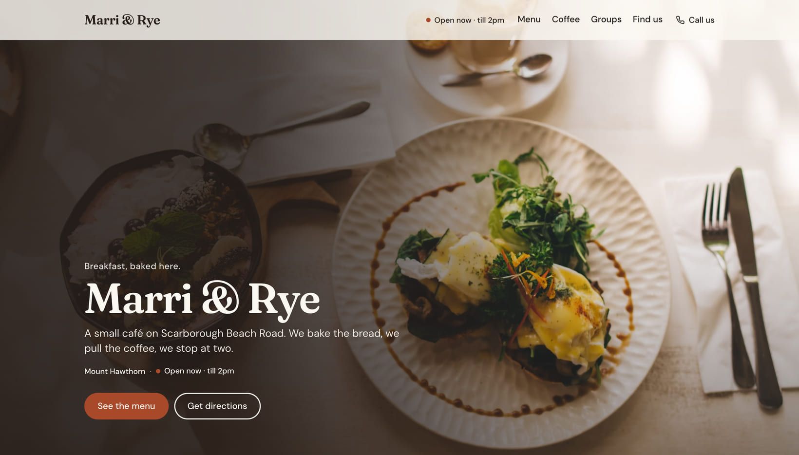 Screenshot of the “Marri & Rye” section of the Counter demo site.